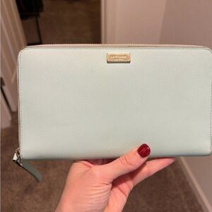 Kate Spade Mint organizer Wallet with Gold Accents